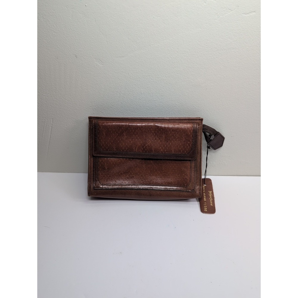 Yves Saint Laurent Clutch bag business stylish Genuine leather